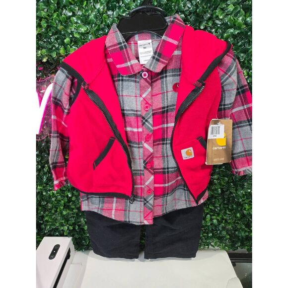 Carhatt Toddler's 3-Piece Hooded Vest Casual Outfit - Picture 3 of 4